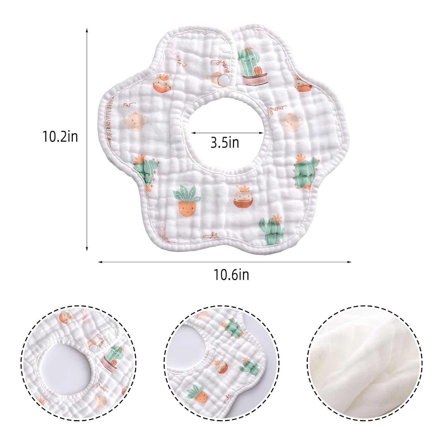 MERLINAE Muslin Bibs, Baby Bandana Drool Bibs 360 Bibs for Boys Girls Newborn Infant for Drooling and Teething,100% Organic Cotton and Super Absorbent Hypoallergenic Pullover Baby Bibs - Image 2